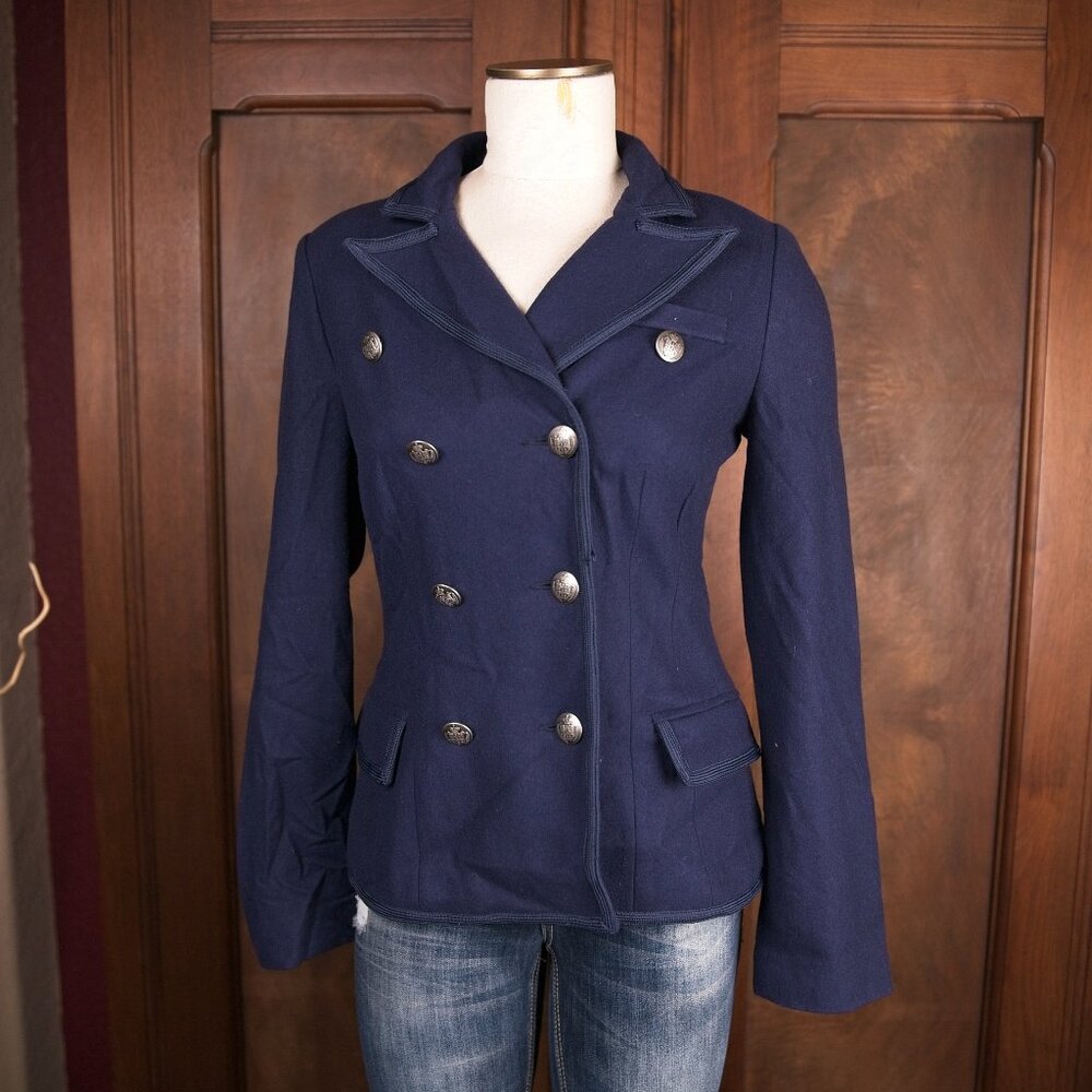 BB Dakota 50% Wool Blend Women’s Size Medium Blue Lined Button Up Blazer Size M - Picture 1 of 5